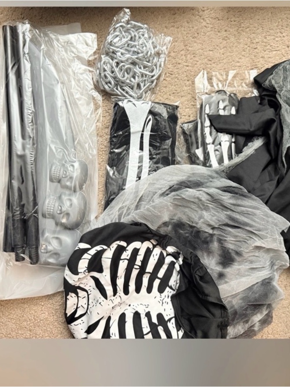 Amycute Grim Reaper Costume, Halloween Costume with Gloves and chain